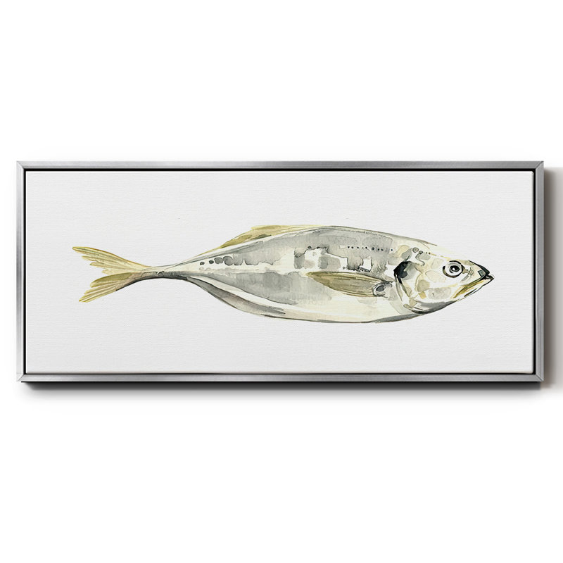 Silver Fish III- Framed Canvas, 24" H x 60" W