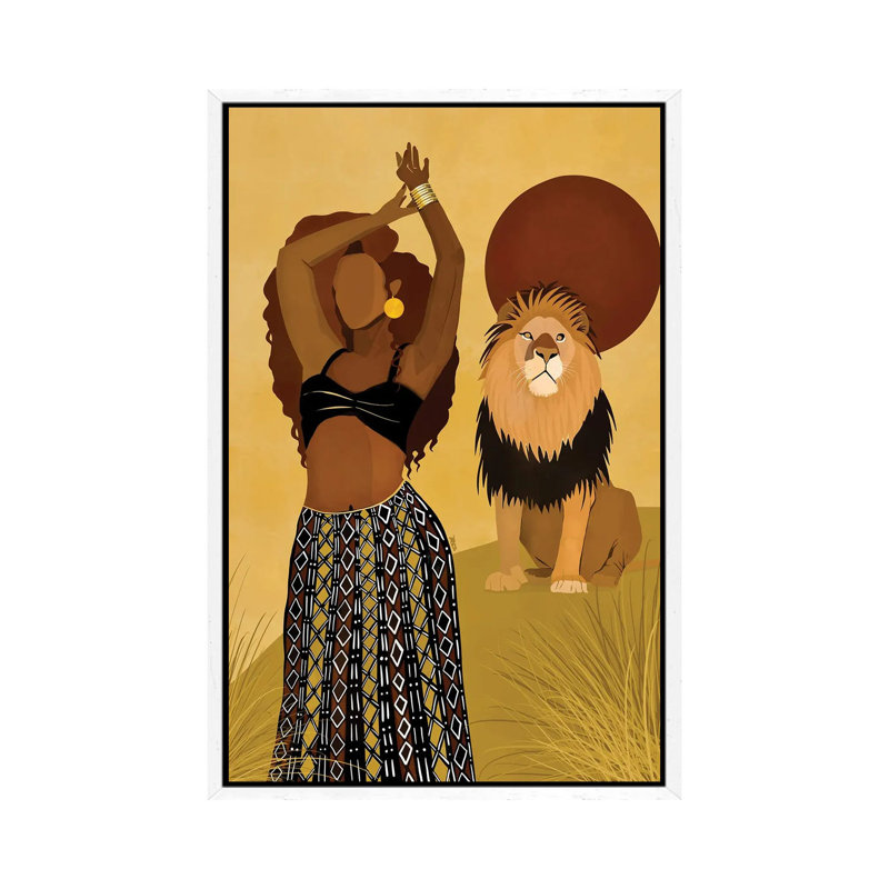 Maya 1 Piece Wall Art on Canvas, 152.5 cm H x 101.5 cm W, White Framed Canvas