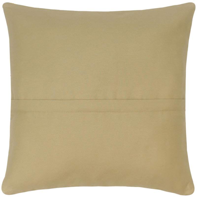 Handmade Multicolor Wool and Cotton Geometric Throw Pillow