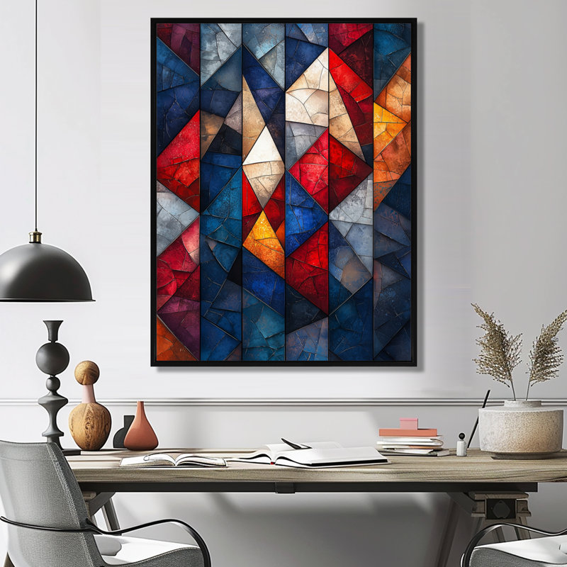 «Norven Unity In Force Usa Flag Fragments IV», art mural sur toile Patriotist, H 44 po x l 34 po, Noir