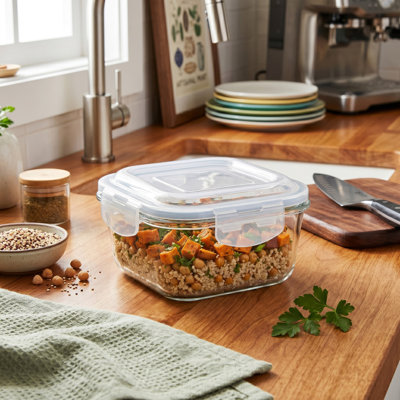  Rangement pour aliments en verre borosilicaté carré de 520 ml