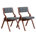 Dark Gray Fabric/Brown Frame