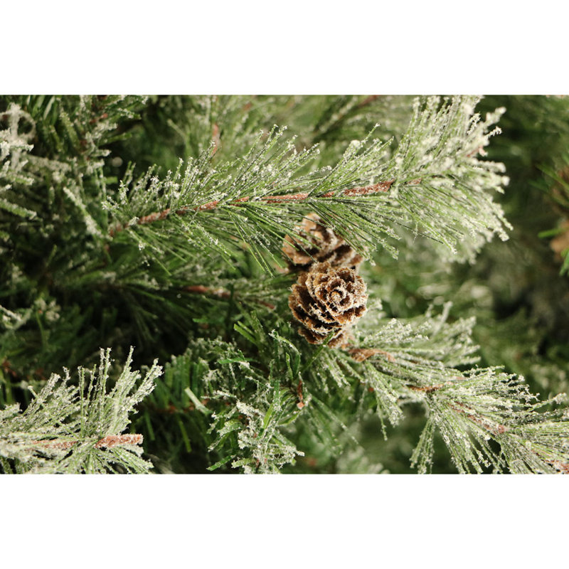 9-Ft Slim White Flocked Fir Christmas Tree with LED Lights