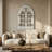 Vintage Arched Window Wall Mirror With Openable Shutters, Decorative Accent Mirror For Home-124569822-124569823