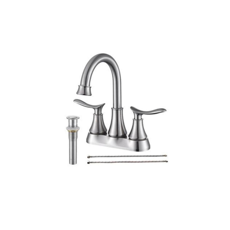 Bathroom faucet with 360 degree turn spout, Brushed Nickel