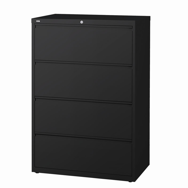 Troy 30'' Wide 4 -Drawer Steel File Cabinet, Black