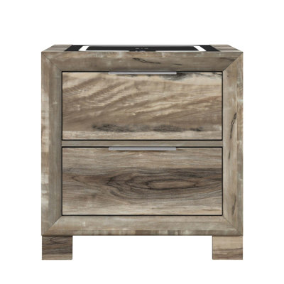Table de chevet contemporaine avec plateau de chargement sans fil et rangement spacieux