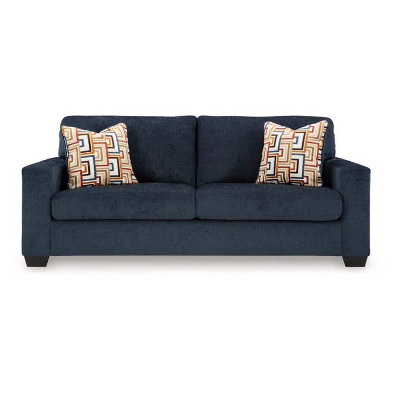Grand canapé-lit Avie, 2 coussins décoratifs, polyester 85 po, Marine