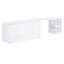 Grand lit en bois massif avec bureau de rangement, blanc