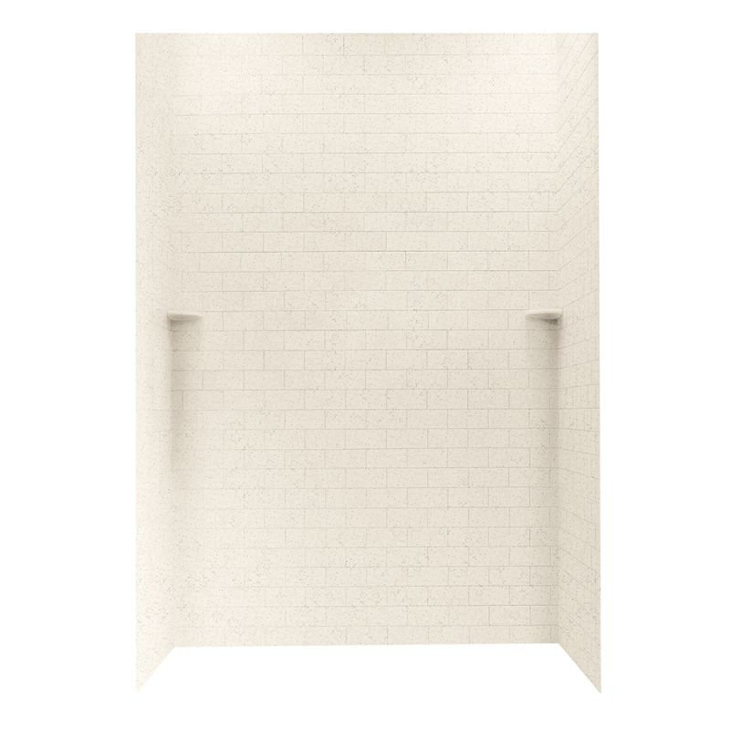 Solid Surface Three Panel Shower Wall, Tahiti Desert, 96" H x 62" W x 36" D