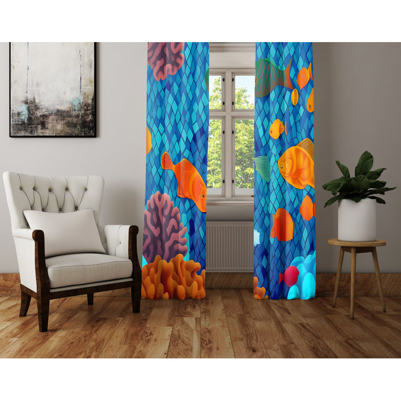 Paire de rideaux semi-transparents en polyester Aftan, L 20 po x L 82 po