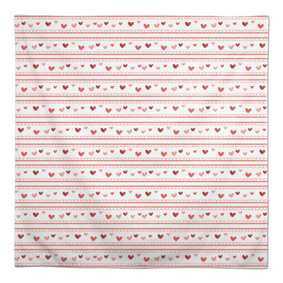Multi Heart Stripes Pattern Tablecloth