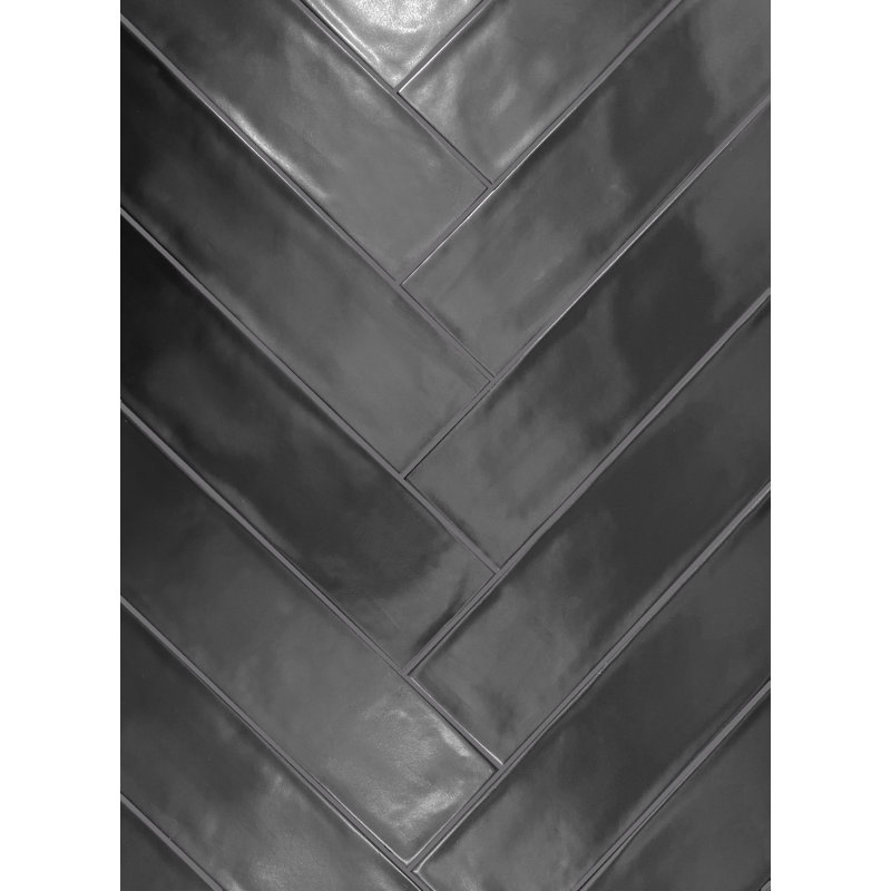 Atlas 4" x 21" Ceramic Subway Wall Tile, Black