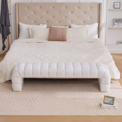 Banc de lit en chenille sans accoudoirs