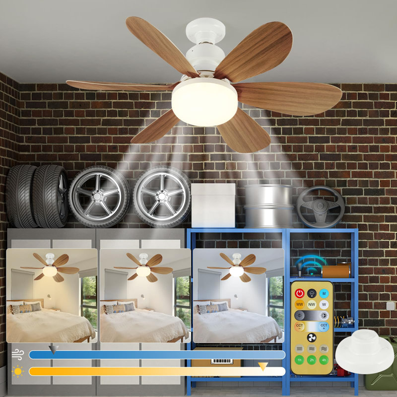 Socket Fan Light, Ceiling Fans With Lights And Remote, Dimmable Led Ceiling Fan With Lights, 3 Colours 3000k-6500k, For Bedroom, Kitchen, Garages.