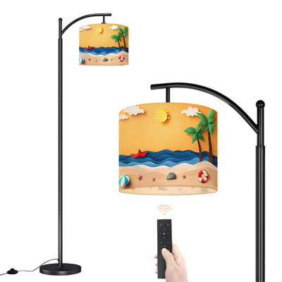Lampe sur pied Arc Summer Time Sea Origami Boat Beach Coconut Tree Paper Art