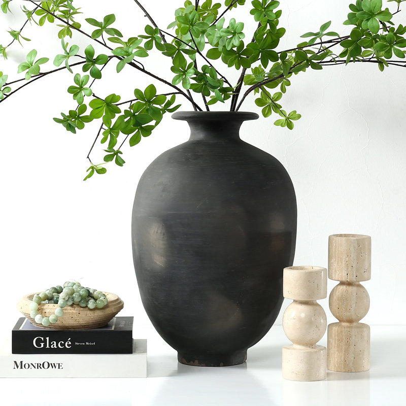 Approx.19" Earthy Pottery Vase with Small Opening..
