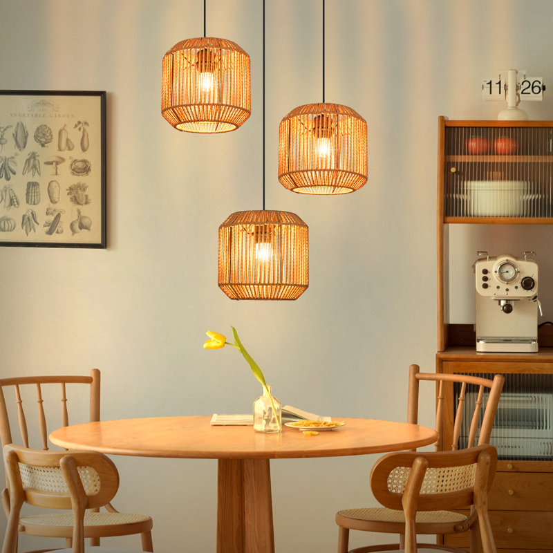 3 - Light Stainless Steel Caged Pendant
