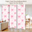 Cloison pliante 6 panneaux à paravent à l'aquarelle rose royal avec nœuds cœurs doux-1606899518-1606899512