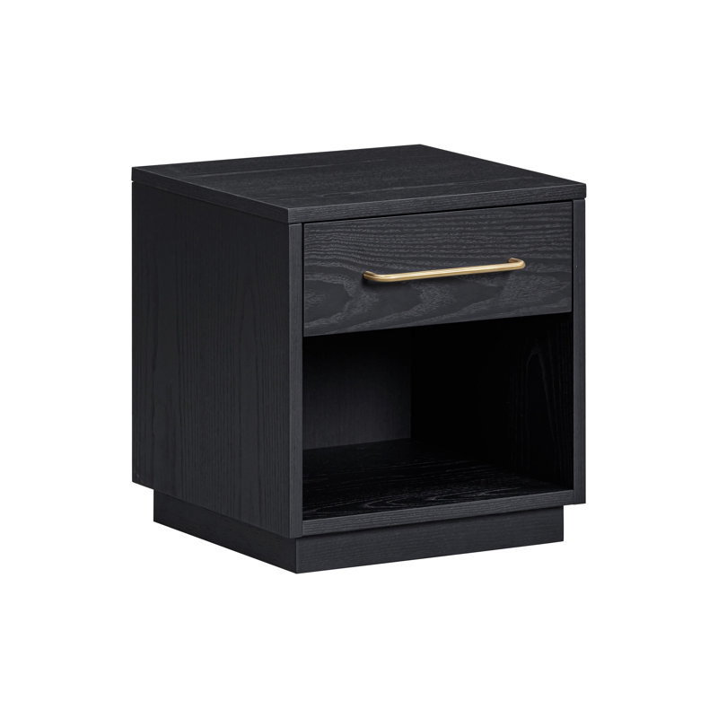 Table de chevet en bois naturel Marlow, Noir, noir, noir, noir