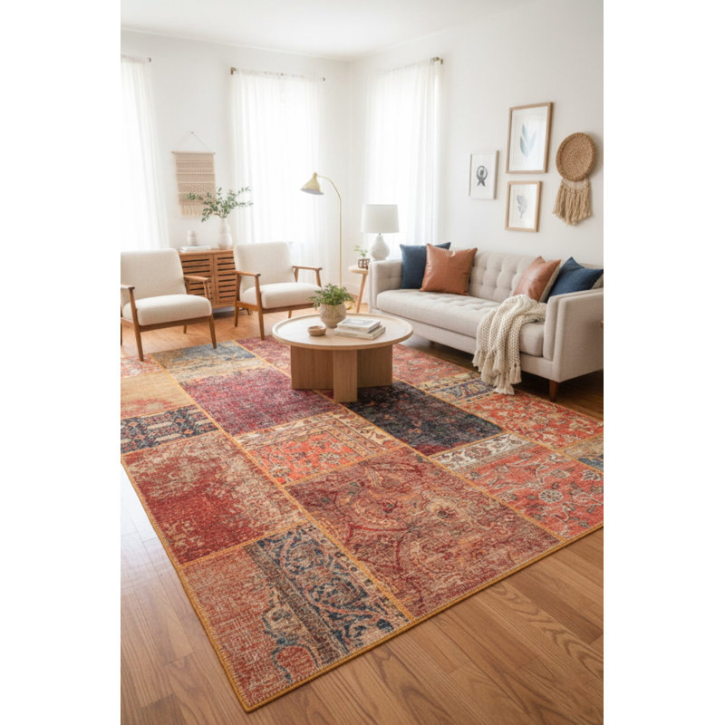 Tapis décoratif brun brun, Rectangle 5 pi x 7 pi 7 po