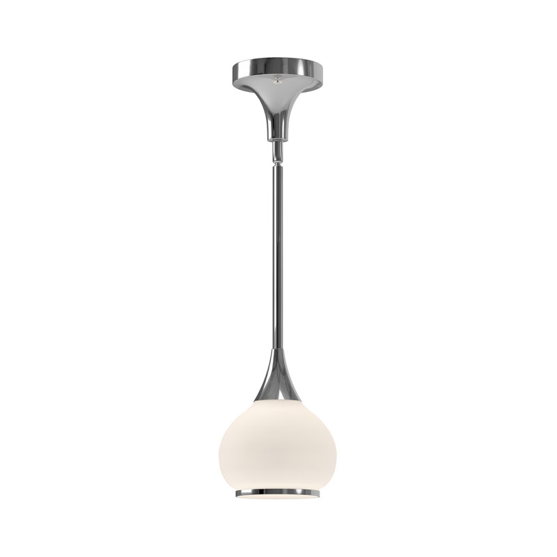 Luminaire suspendu en forme de goutte à 1 lumière Nieve, Chrome, Opale