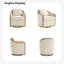 Fauteuil demi-tonneau pivotant avec bordure en bois massif Meredy Farmhouse (ensemble de 2)