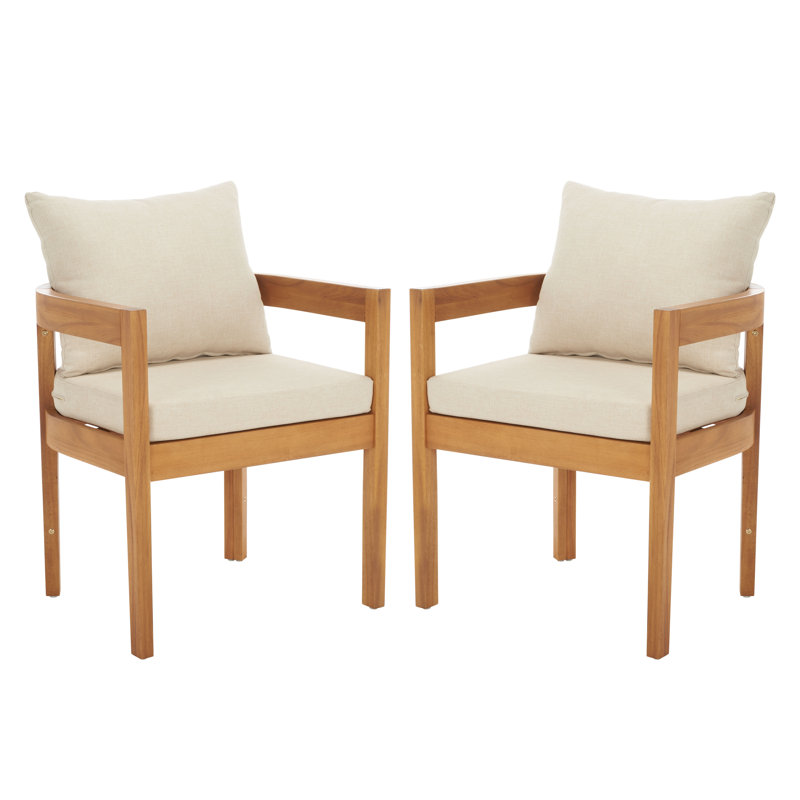 Burt Dining Chair Set Of 2, Taupe, Natural