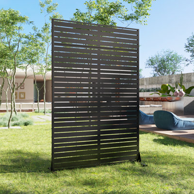 72"H×47"W×16"D Outdoor Metal Privacy Screen Garden Trellis Lattice Panel Fence Panel by Wooakway