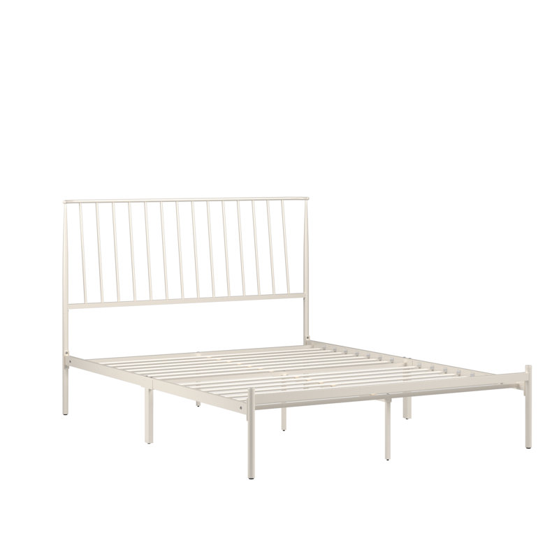 Aynsley Metal Platform Bed, Queen, Off-White
