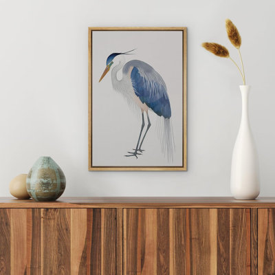 «Blue Heron Bird Portrait», reproduction d'art sur toile, aquarelle