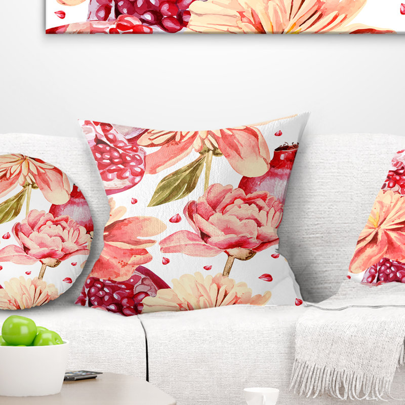 Coussin Floral, 16 po x 1 po, Carré