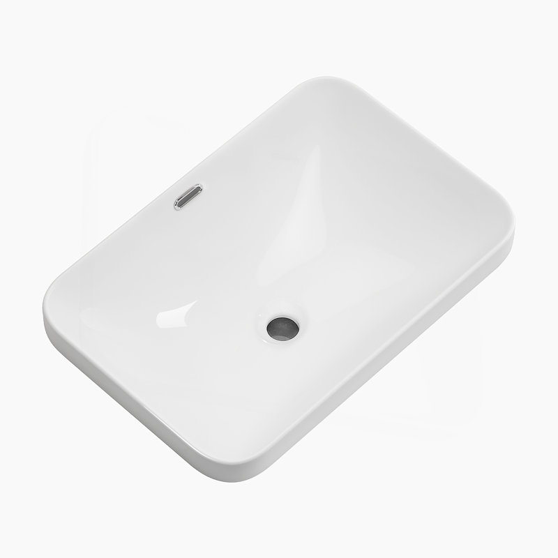 Ceramic Undermount Bathroom Sink 22.05" X 15.36" X 6.7" - White Porcelain Vessel Basin, Seamless Design For Vanity Countertop