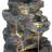 Grube Modern Concrete 5-Tier LED-Lit Outdoor Fountain With Natural Rock Design