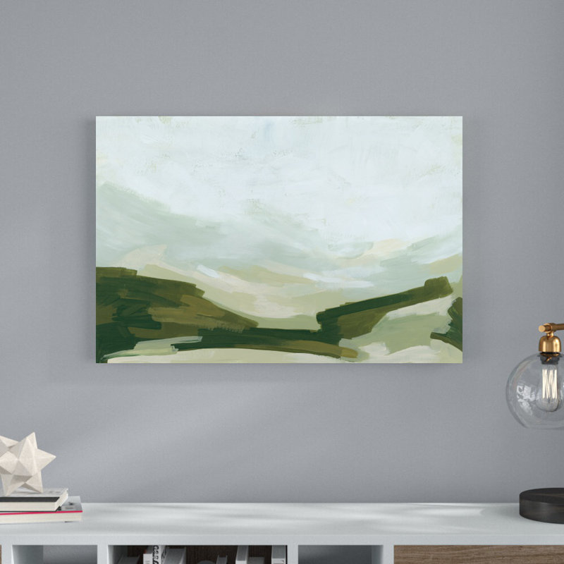«Valley Green II» par June Erica Vess - peinture sur toile tendue, H 24 po x l 36 po