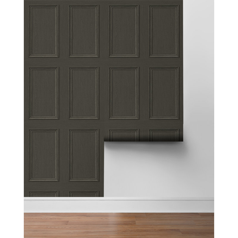The Sojourn Wood & Shiplap Vinyl Peel & Stick Wallpaper Roll, Charcoal