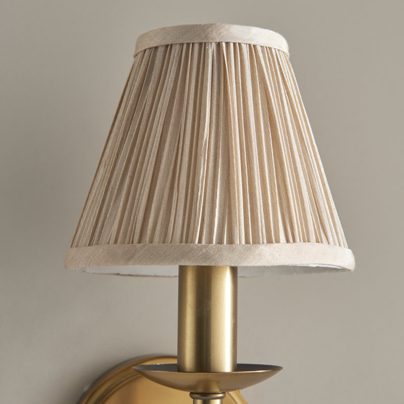 Emperador Candle Wall Light, Beige, Antique Brass