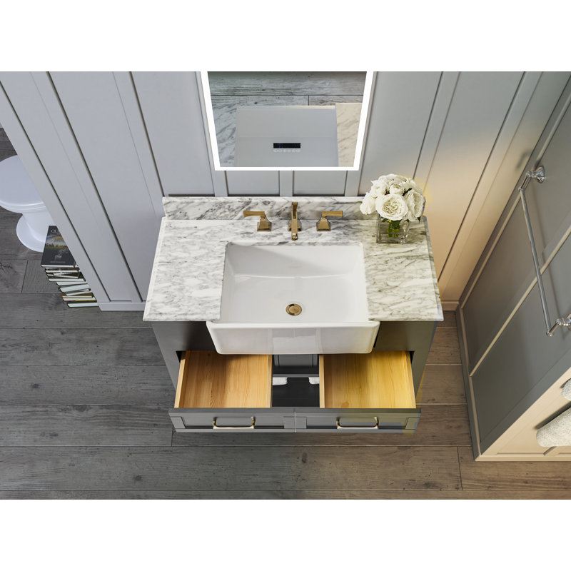 Meuble-lavabo simple 36 po Hayley, Nuage de mer gris