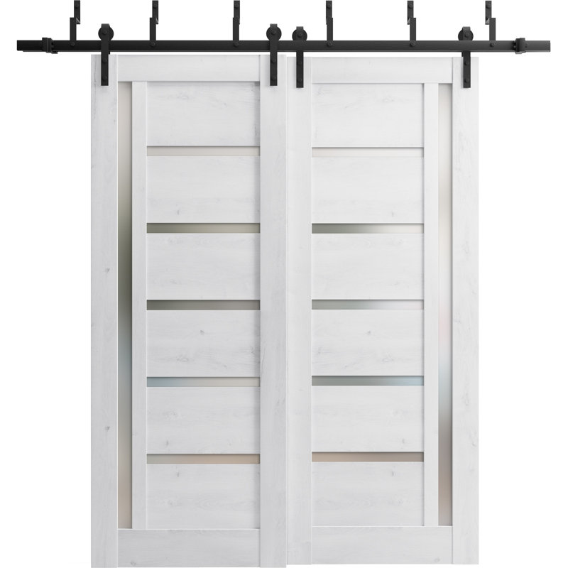 Portes à panneaux coulissantes à panneaux Quadro, 84 po x 80 po, Blanc nordique