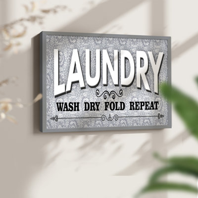 «Laundry Sign Wash», impression encadrée