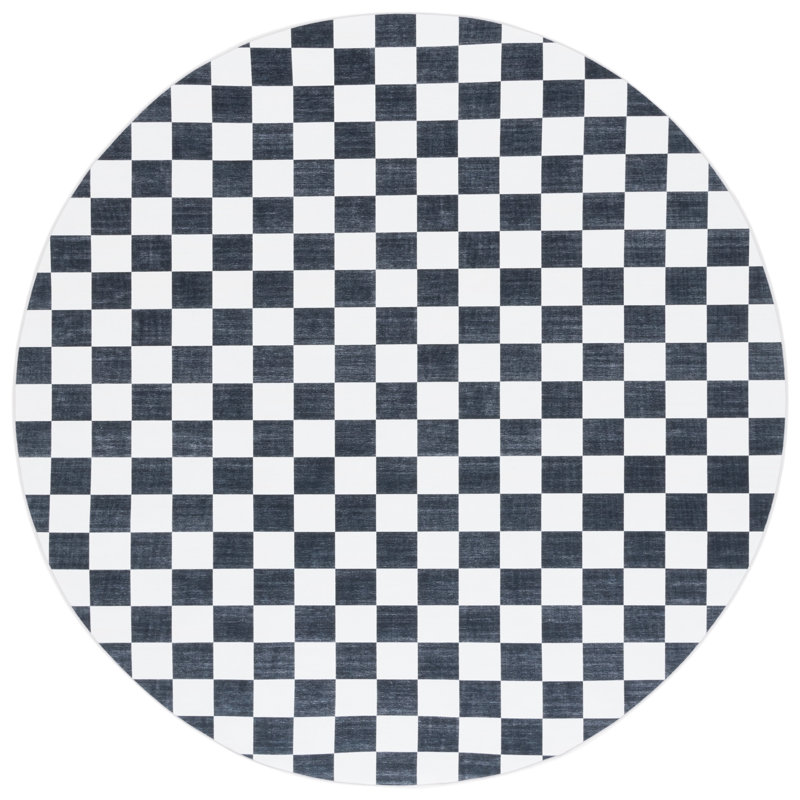 Tapis ivoire / noir Josalina Clara 937, Rond 6 pi