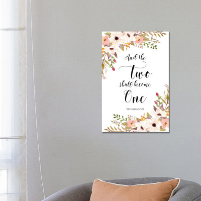 And The Two Shall Become One, Ephesians 5:31 - Print on Canvas