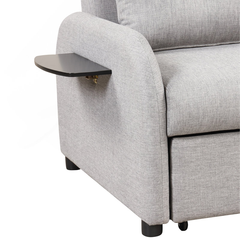 Julianne 41.5'' Round Arm Sleeper Sofa,sofa,couch, Gray Linen