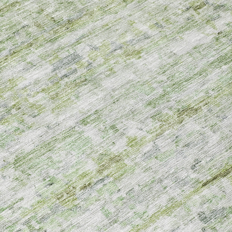 Tova Green Washable Indoor-Outdoor Rug - , 5' x 7'6"