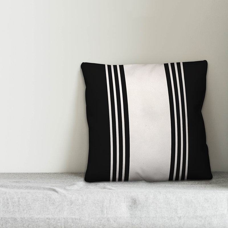 Coussin Farmhouse, 20 po x 20 po, Noir, Pas de bourre
