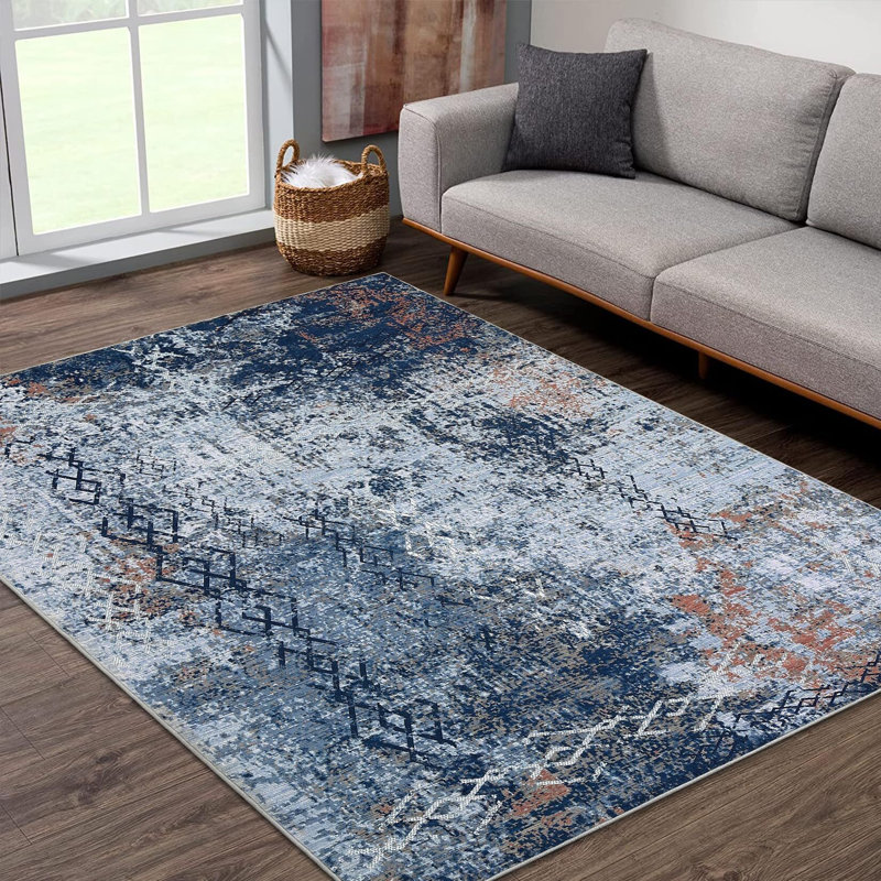 Tapis moderne moderne à motif abstrait 9 x 12