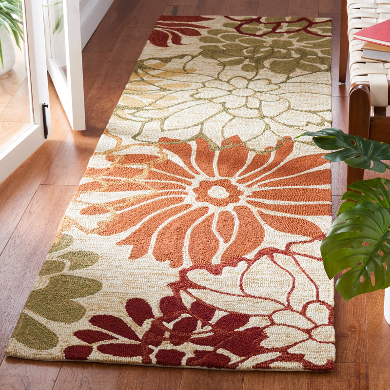 Aldford Hand Hooked Performance Floral Rug, Runner 2'3" x 8'