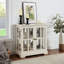 Tablette rétro, tablettes réglables, plateau de table en bois texturé, boîte de rangement de style rétro au fini blanc, lumières DEL et verre
