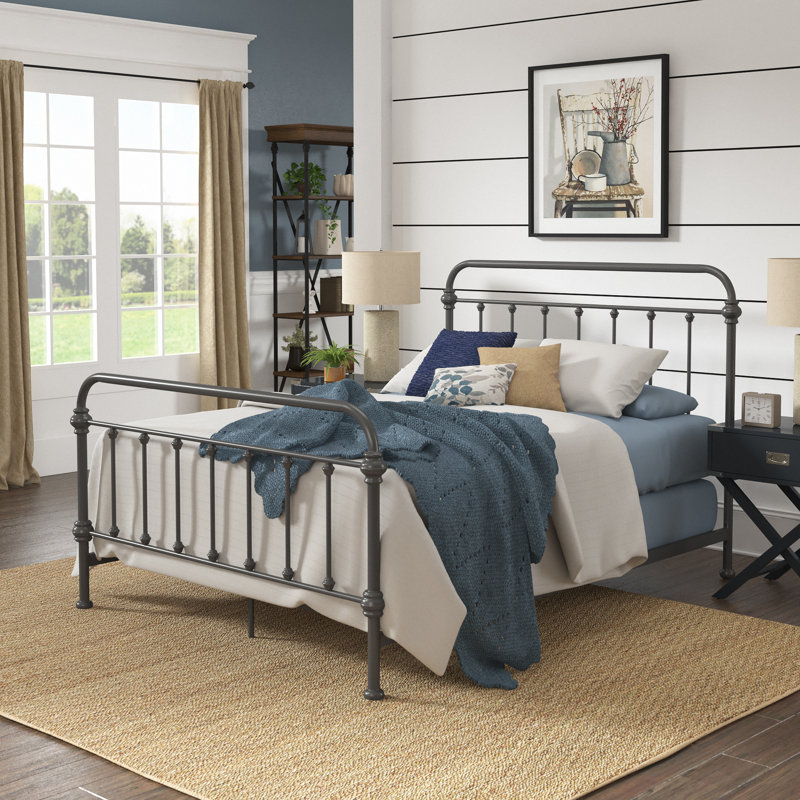 Eberhart Metal Bed, Queen, Grey