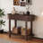 Elegant Retro Console Table with Curved Design and Smooth Glaze for Entryways, Living Rooms and hallways-502096130